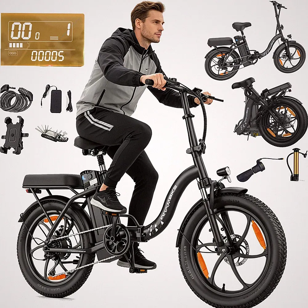 Elektrofahrrad 48V 16Ah 250W E-Bike 20 Zoll Fatbike Klapprad E-City Bike 7 Gänge