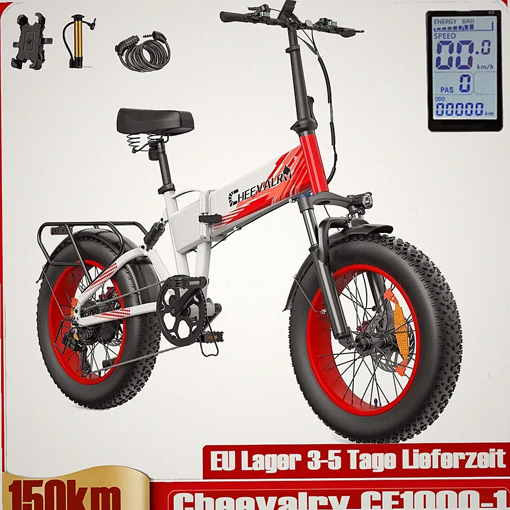 Elektrofahrrad Off-Road 48V 20AH E-Moutainbike 20 Zoll Klapprad Commuter E-Bike