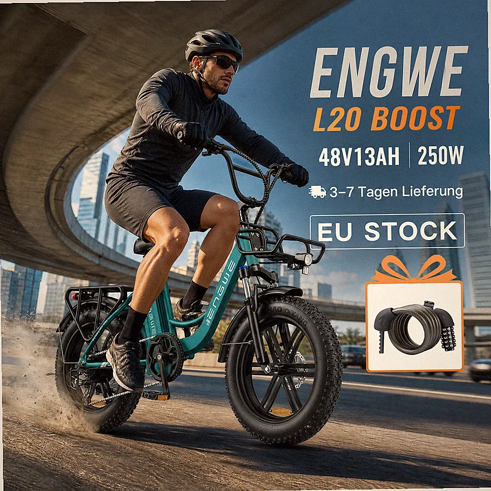 ENGWE 20 Zoll City E-Bike Fat Bike 250W 48V Akku Klapprad Camping MTB L20 Boost