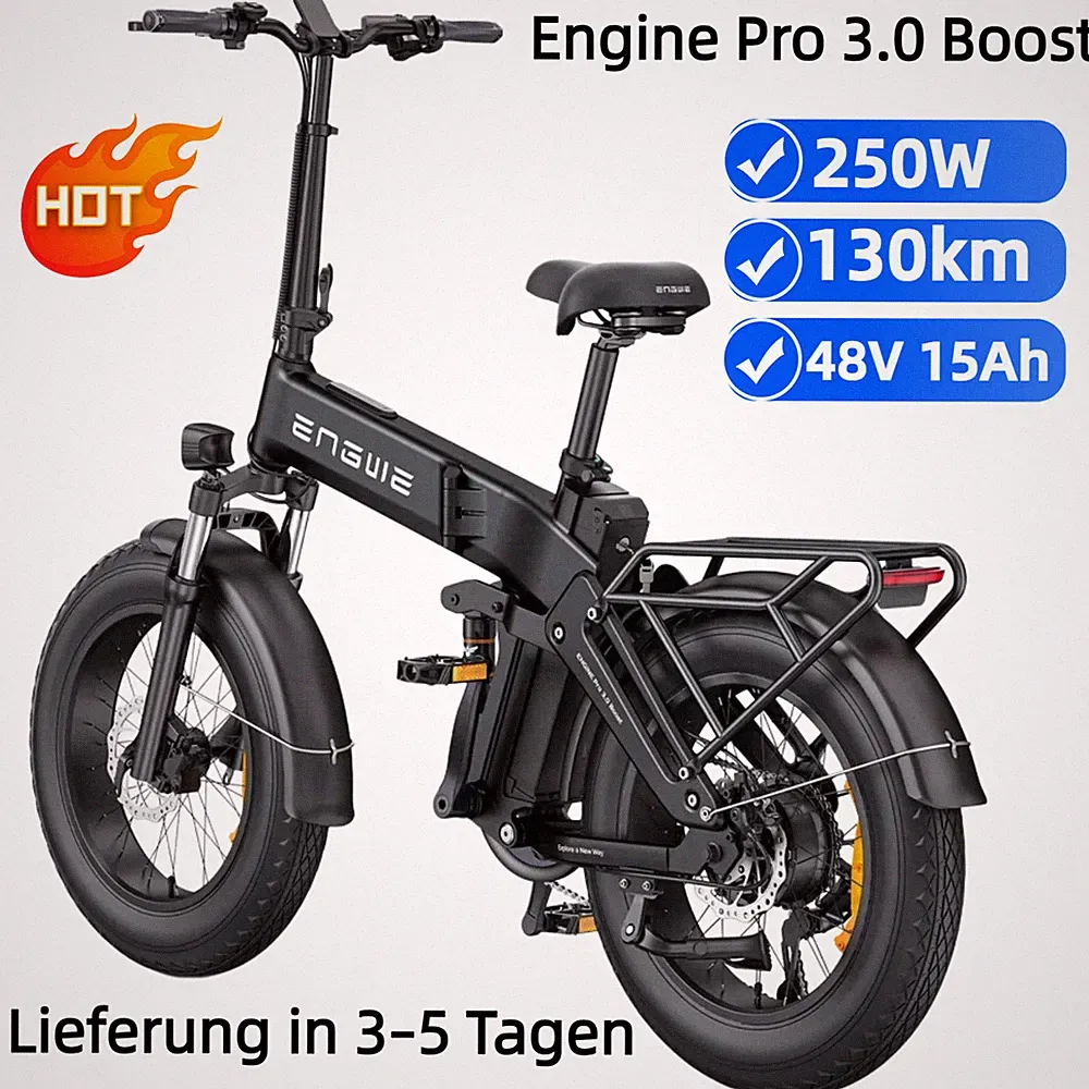 engwe e bike klapprad, 48v 15ah akku bis 130km
