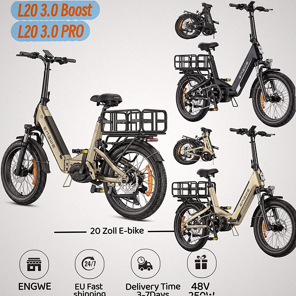 ENGWE L20 3.0 PRO E-Bike 20Zoll Klapprad 250W Pedelec Damen Herren StVZO Fatbike