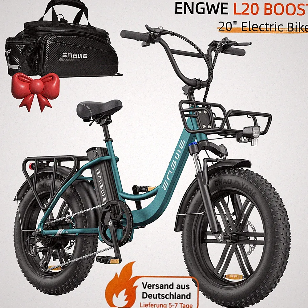 ENGWE L20 Boost 20 Zoll City E-Bike Fat Bike 250W 48V Akku Klapprad Camping MTB