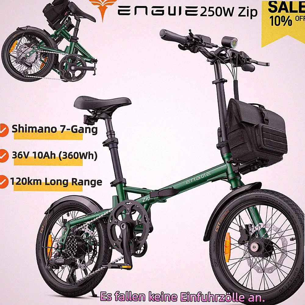ENGWE Zip 16" E-Bike Klapprad 250W Faltrad Pedelec LG Akku Hydraulische Bremse