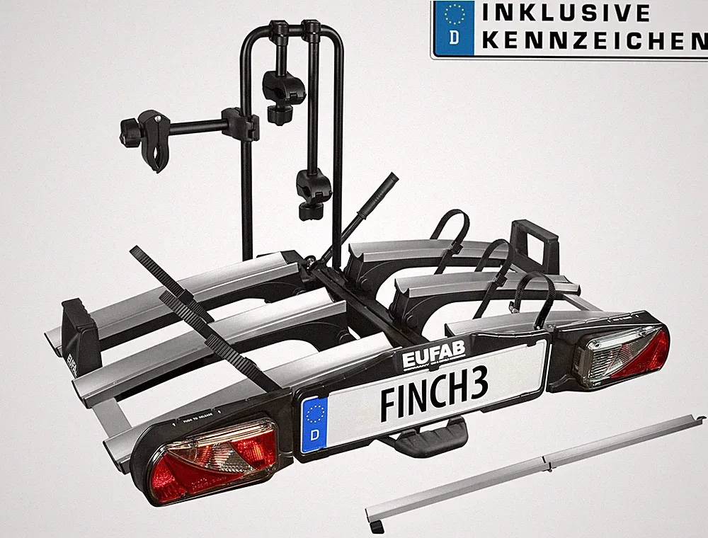 Eufab Fahrradträger FINCH für 3 Fahrräder klappbar E-Bike + Zubehör Auswahl