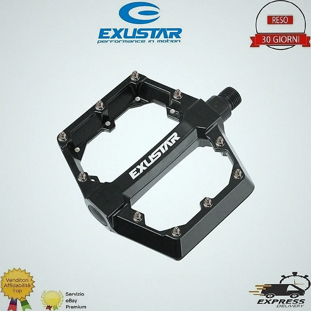 Exuastar Flat Pedale Fahrrad Mtb Freerider Enduro Bmx Aluminium schwarz E-Bike Fat