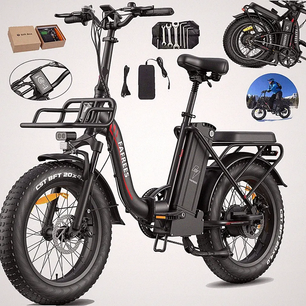 FAFREES E Bike 20 Zoll Elektrofahrrad 48V 30Ah Klapprad 750W E-City Bike 25km/h