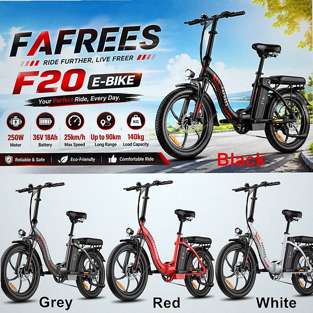 ✅FAFREES F20✅E-Bike 20 Zoll Elektrofahrrad 36V18AH Klappbar 250W Citybike 25km/h