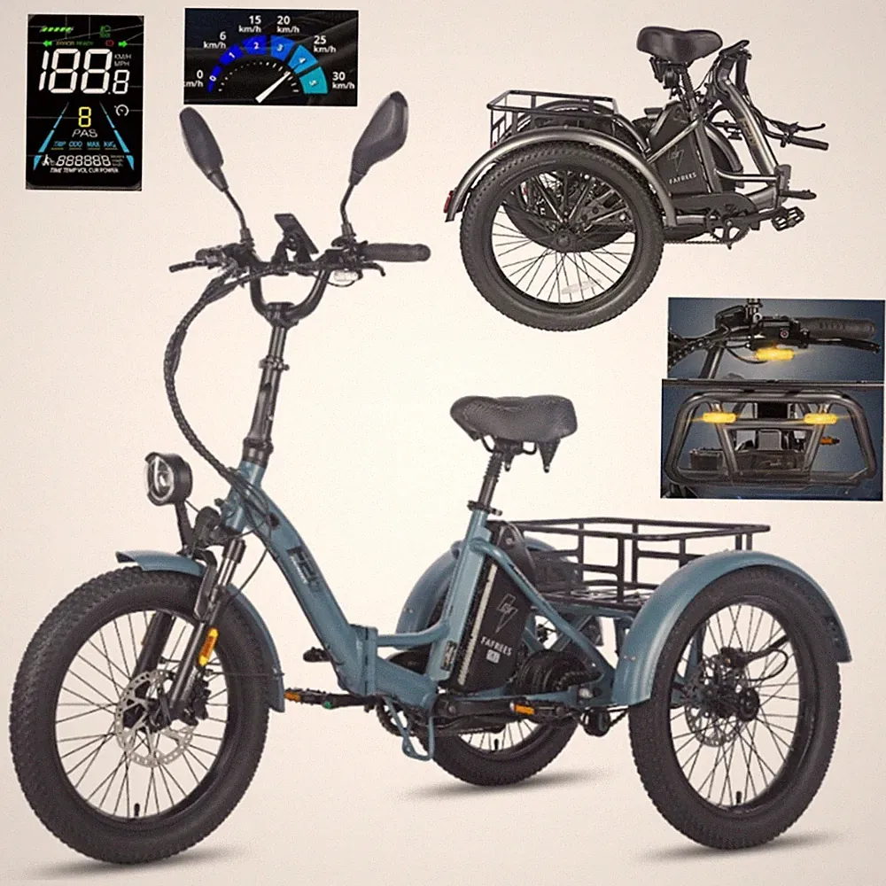 Fafrees F20 Mate Elektro Dreirad E-Bike Klapprad 20 Zoll 3 Räder 48V 21AH + Korb