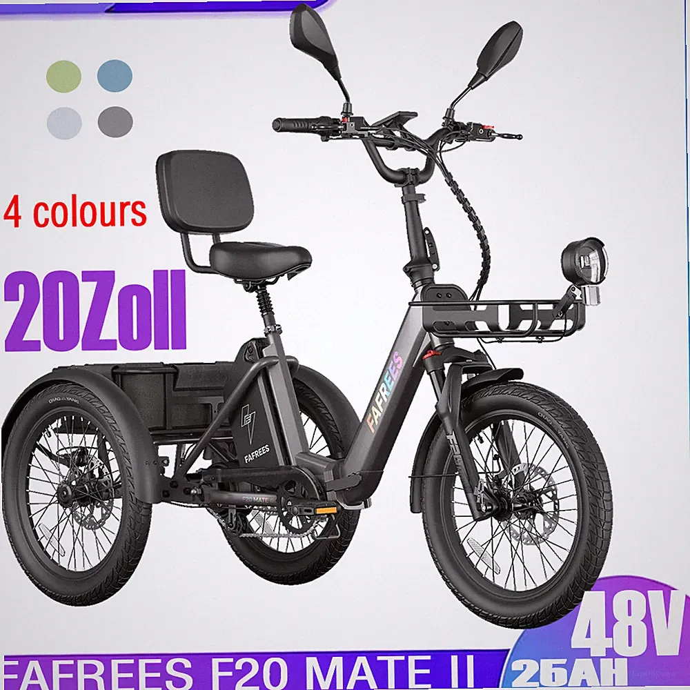 FAFREES F20 Mate II 20 Zoll Elektro-Dreirad 48V 25AH Klappbar 3-Rad E-Bike 100KM