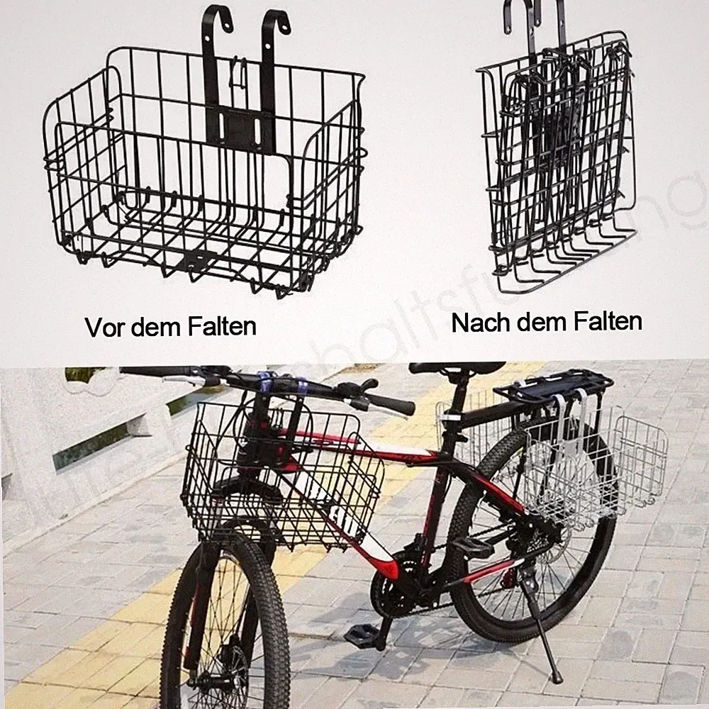 Fahrradkorb Faltbarer Zusammenklappbar Aufbewahrungsträger Fahrrad Korb hinten