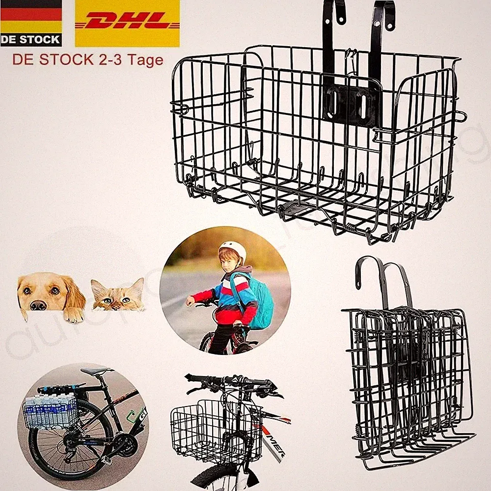 Fahrradkorb Gepäckträger Korb hinten Metall Schulranzenkorb Metall Korb Vorne DE