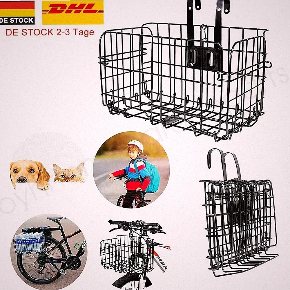 Fahrradkorb Gepäckträgerkorb Schultaschenkorb engmaschig bis 20kg Schwarz Neu