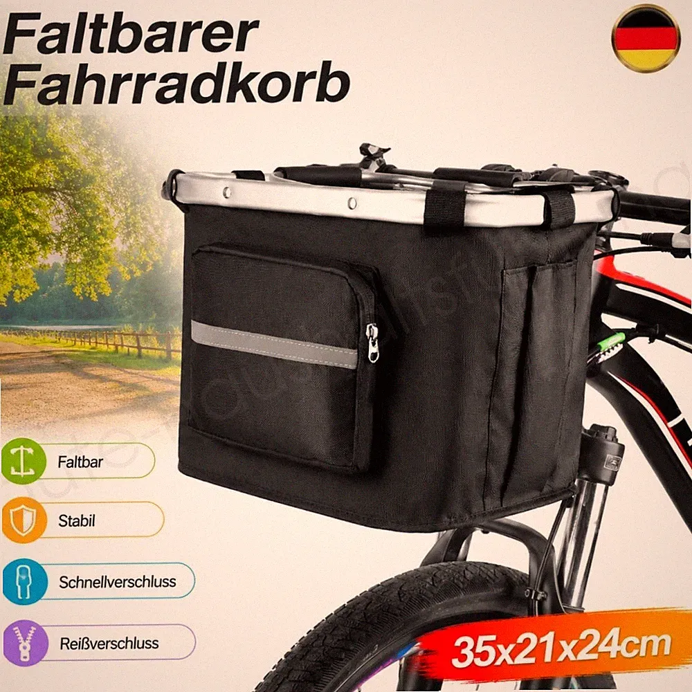 Fahrradkorb Lenkerkorb Einkaufstasche Clipon Vorne Abnehmbar E-Bike Faltbarer