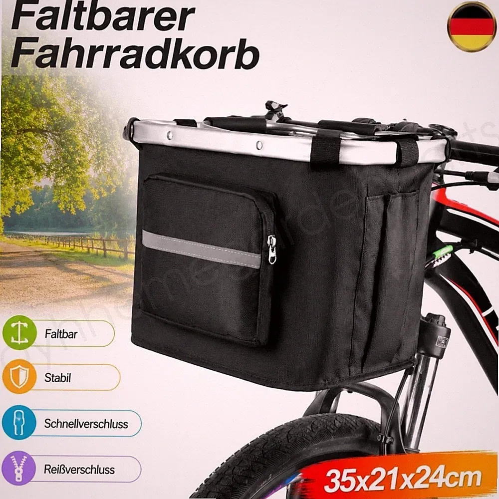 Fahrradkorb Lenkerkorb Einkaufstasche Clipon Vorne Abnehmbar E-Bike Faltbarer