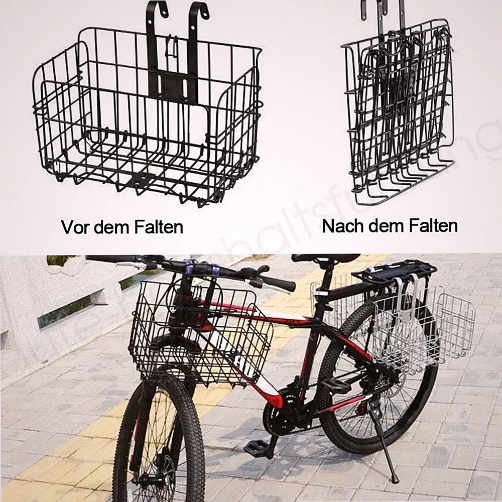 Fahrradkorb Schultaschenkorb Metallkorb für Fahrräder Einkaufskorb Vorder hinten