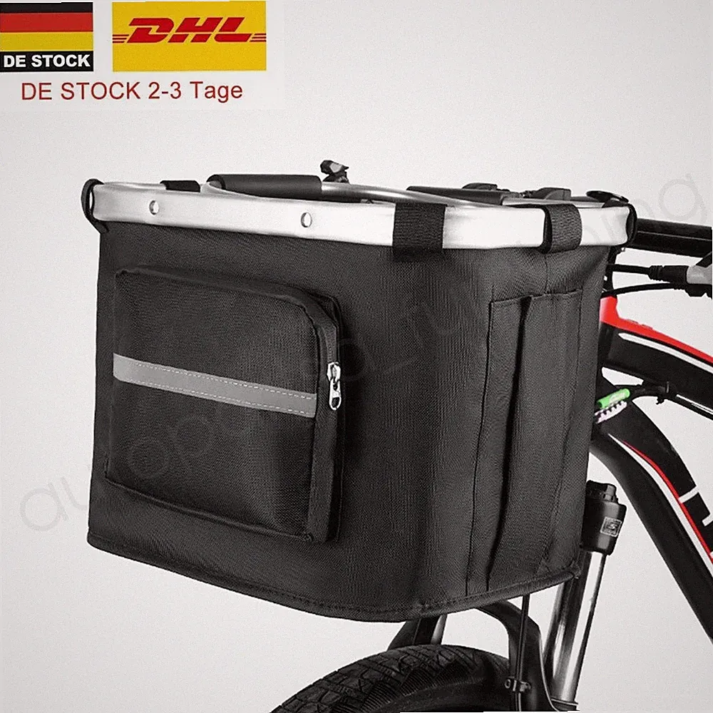 Fahrradkorb vorne Lenkerkorb Einkaufskorb Abnehmbar E-Bike Korb 22-32mm Lenker