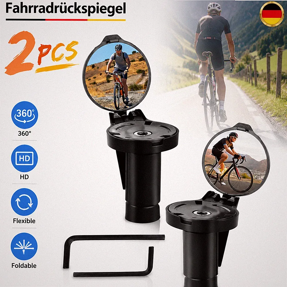 Fahrradspiegel E-Bike Rückspiegel Fahrrad Spiegel rechts links MTB City 2 Stück