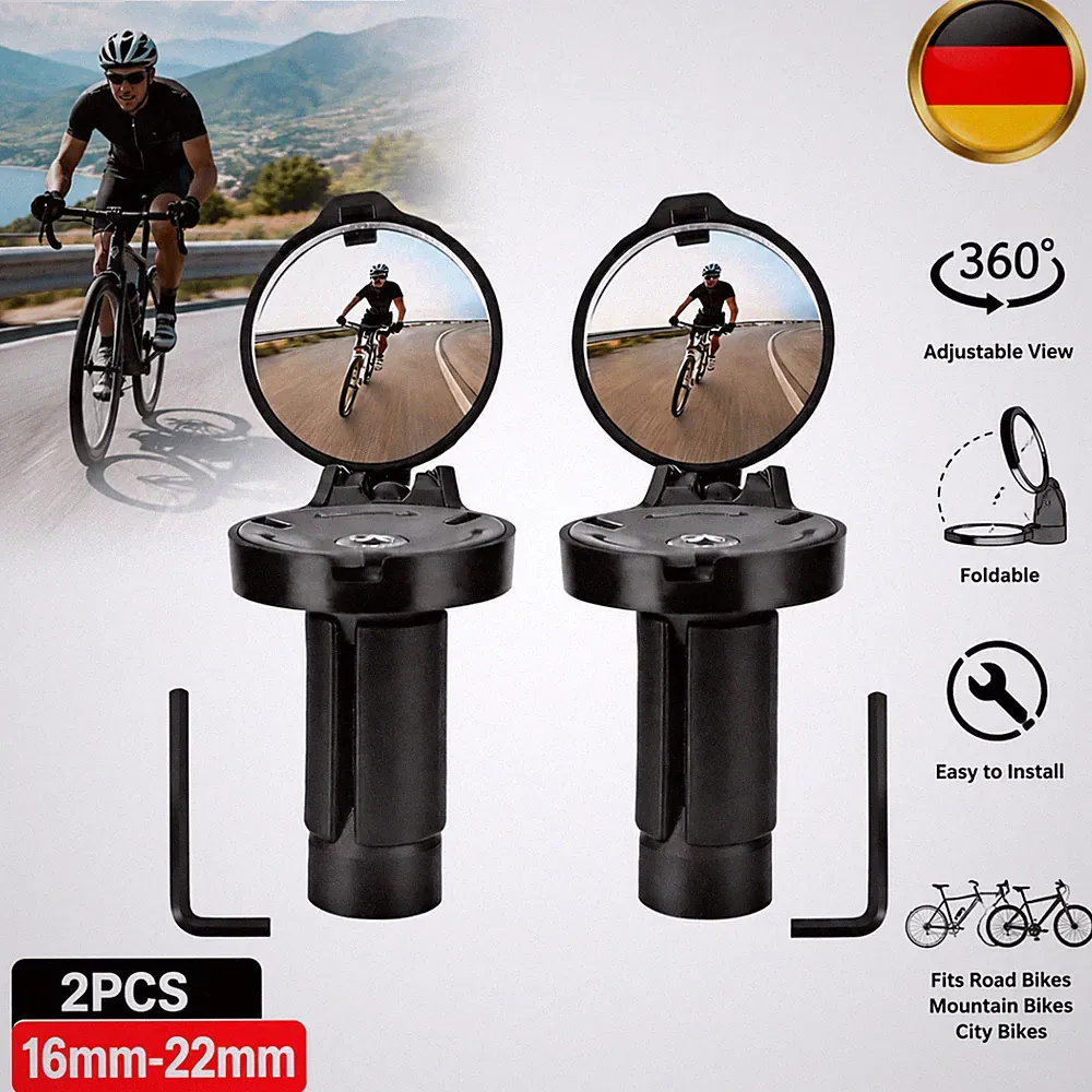 Fahrradspiegel E-Bike Rückspiegel Spiegel Fahrrad 2 Stück Rechts+Links MTB City