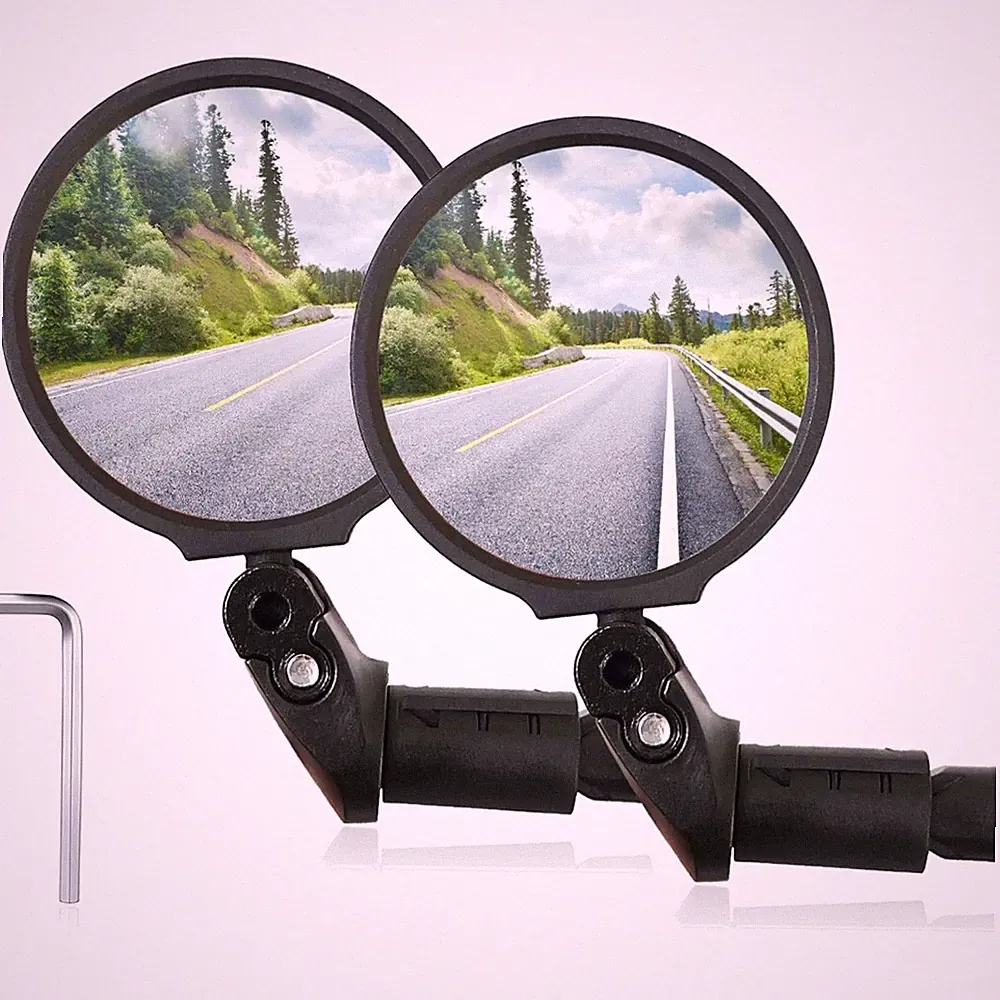 Fahrradspiegel E-Bike Rückspiegel verstellbar 2 Stück 360° Klappbar Schwarz