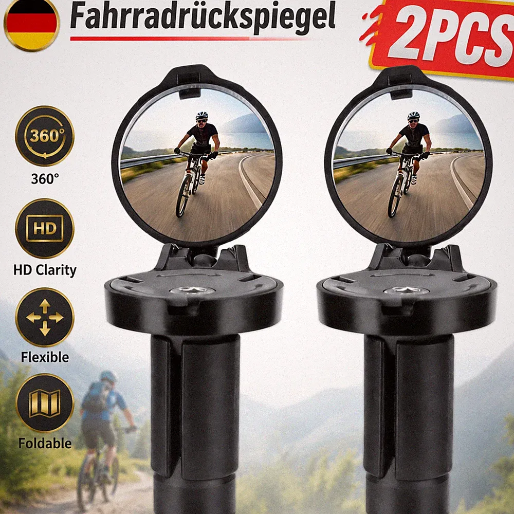Fahrradspiegel klappbar HD 16mm-22mm Lenkerspiegel für Mountainbike E-Bike Stück