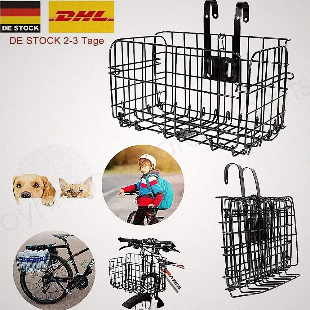 Faltbarer Fahrradkorb Zusammenklappbar Abnehmbarer Vorne Hinten Einkaufskorb DE