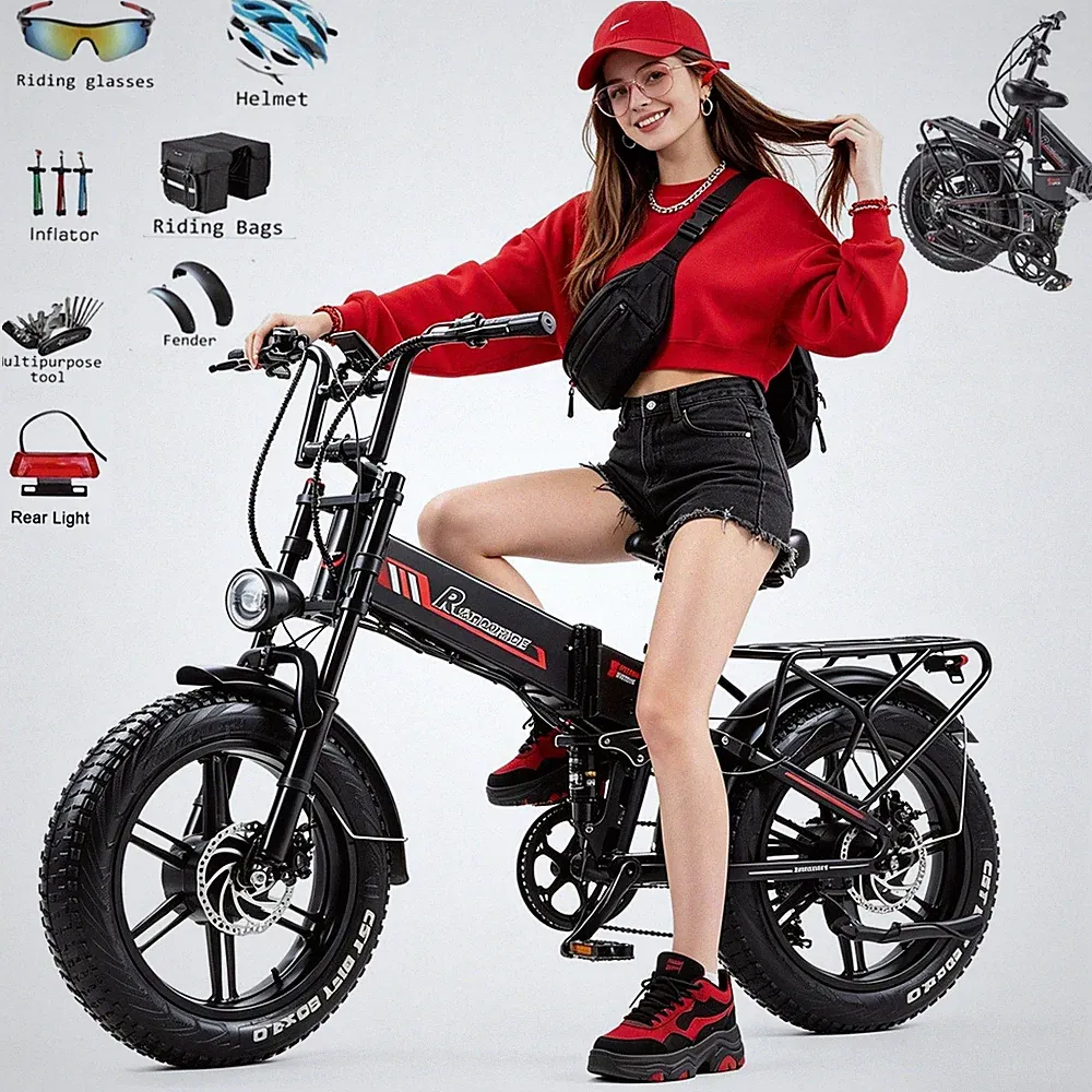 FAT TIRE E-MOUNTAINBIKE 20'' DOPPELMOTOR 2000W 48V 20AH PEDELEC KLAPPRAD E-BIKE