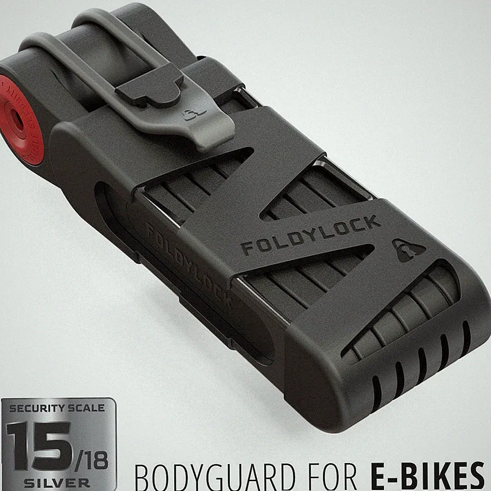 Foldylock 'Classic' 95cm Schwerlast Stahl Faltrad/E-Bike Schloss (schwarz/rot)
