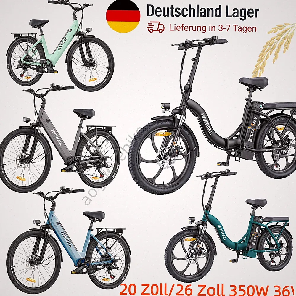 HillMiles 20 Zoll/26 Zoll E Bike Klapprad Elektrofahrrad 250W CityBike Akku 13AH