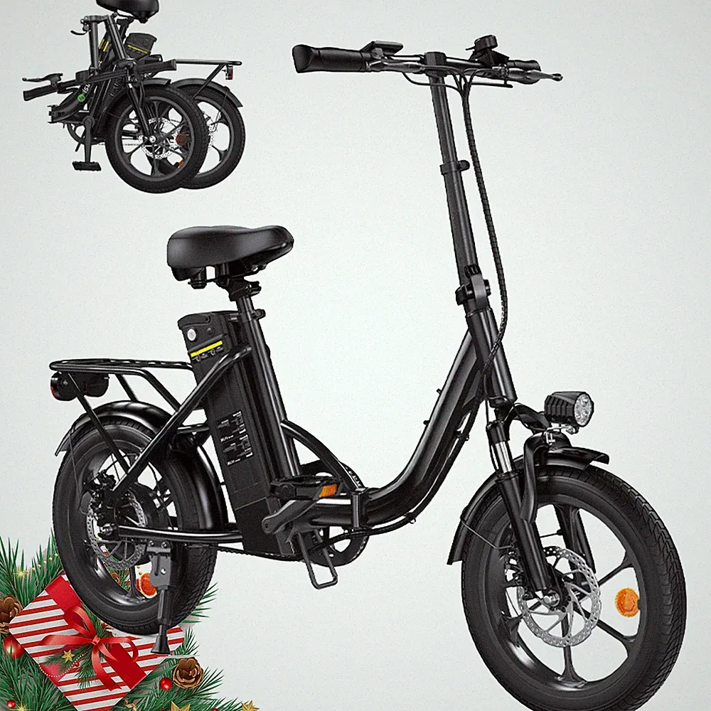 Klappbar 16 Zoll Elektrofahrrad E-bike Fat Tire Tragbares bis 88 KM Reichweite