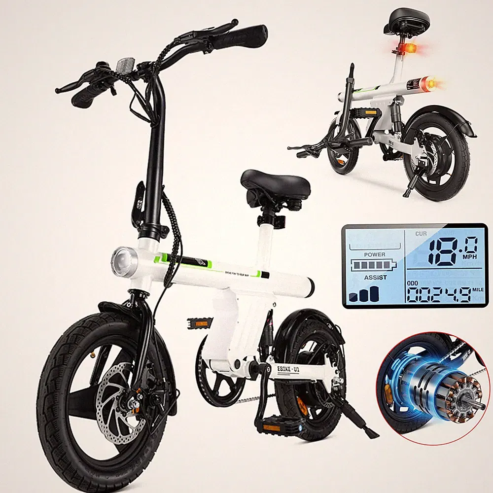 Klappbar Elektrofahrrad 14" E-Bike 35OW 36V Moped E-City Bike Ultraleicht 45KM