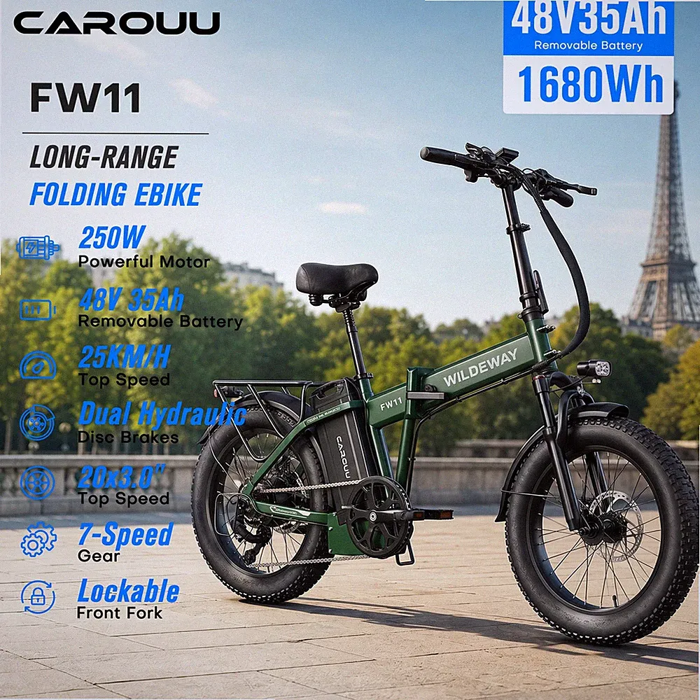 Klappbares E-Bike 250W 25km/h Fat Bike 20 Zoll 1680Wh Hydraulische Bremsen