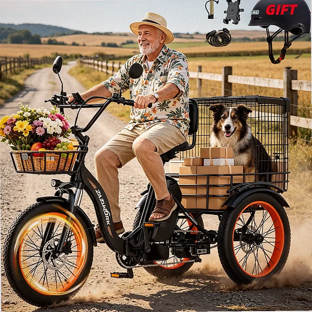 Klappbares Elektro Dreirad 20 Zoll E-Bike 20Ah Lastendreirad Elektrofahrrad 90KM