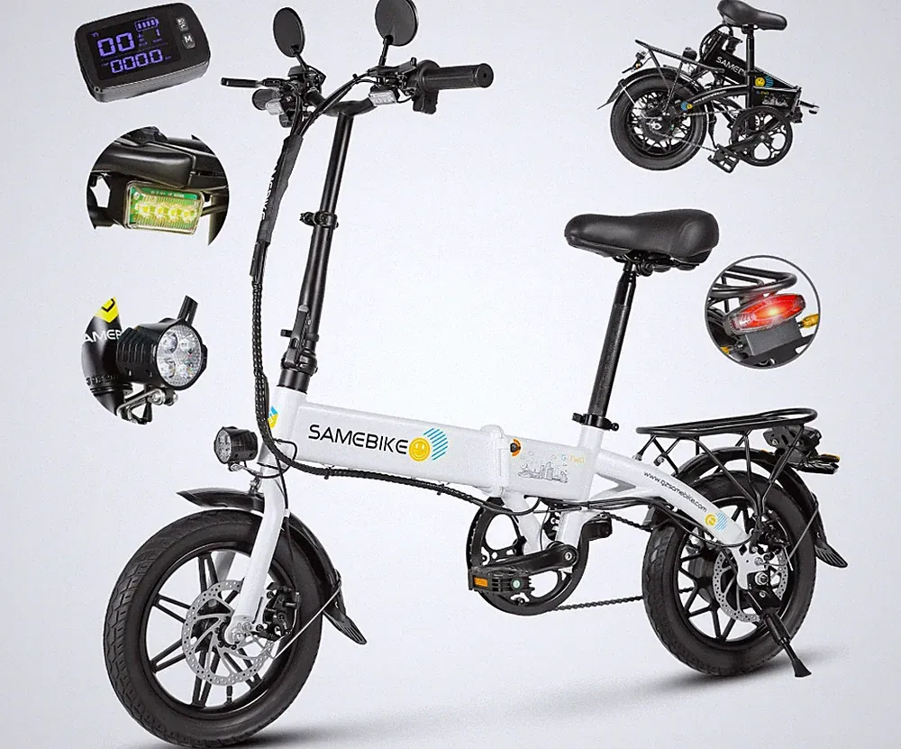 Klapprad City E-Bike 36V Elektrofahrrad 60KM Pedelec 14" E-Bike Shimano 7-Gänge