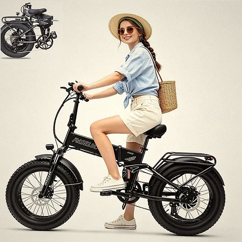 Klapprad City eBike 20"Fat Tire Elektrofahrrad 1000W Pedelec 48V Shimano 7 Gänge