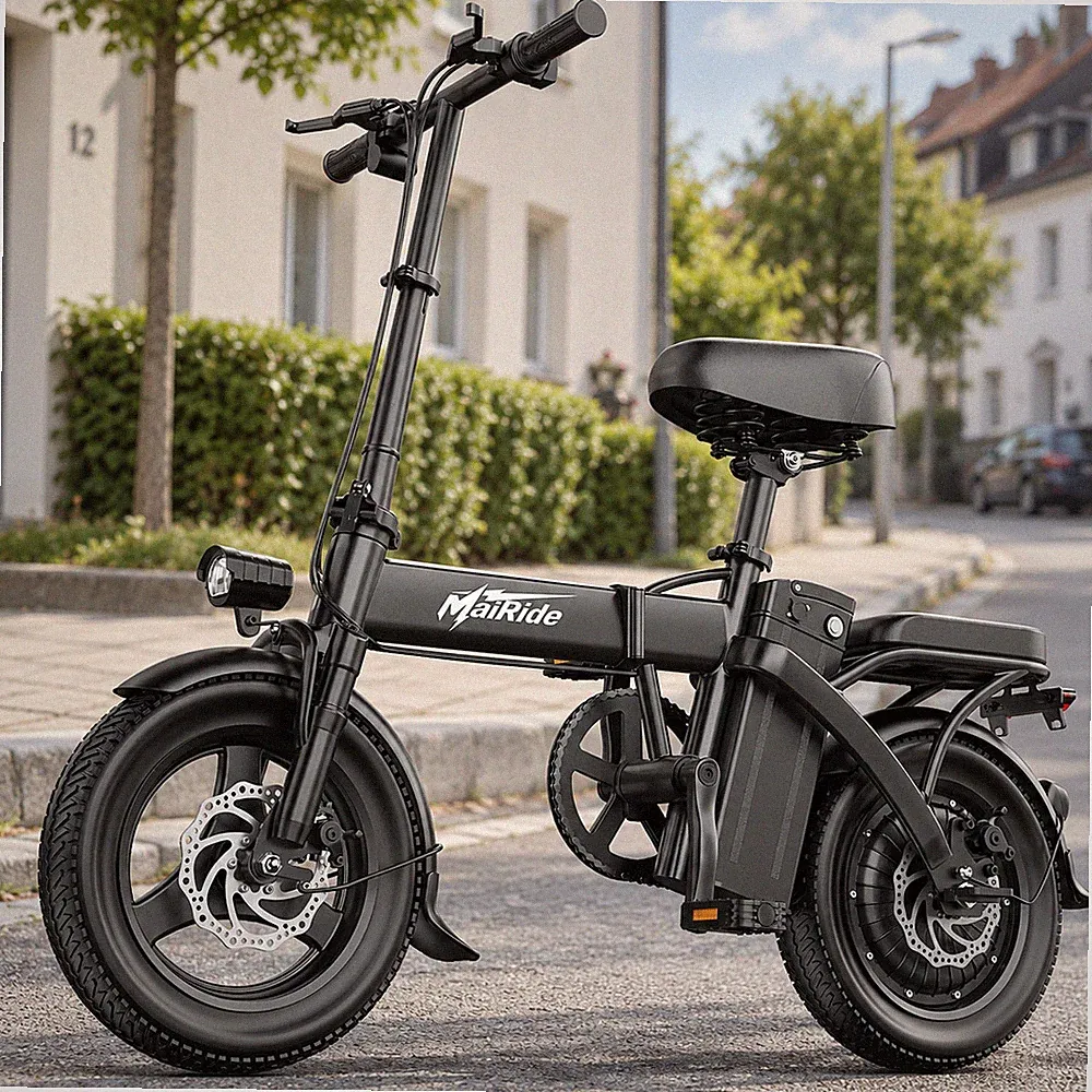 Klapprad E-Bike 14 Zoll Tire,Tragbares Elektrofahrrad mit 15Ah Abnehmbarem Akku