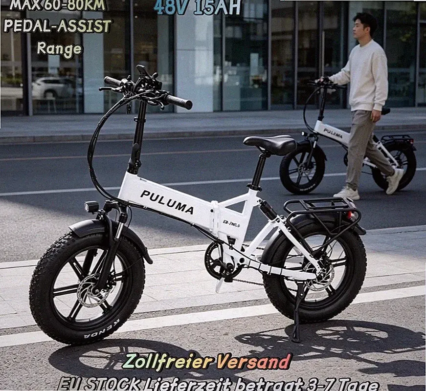 Klapprad E-Bike Shimano 7 Gänge Pedelec 20 Zoll Elektrofahrrad 500W 15AH PULUMA