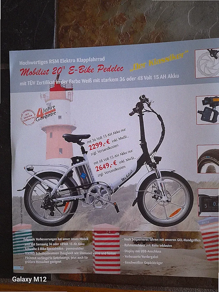 klapprad elektro pedelec e-bike faltrad 20 zoll