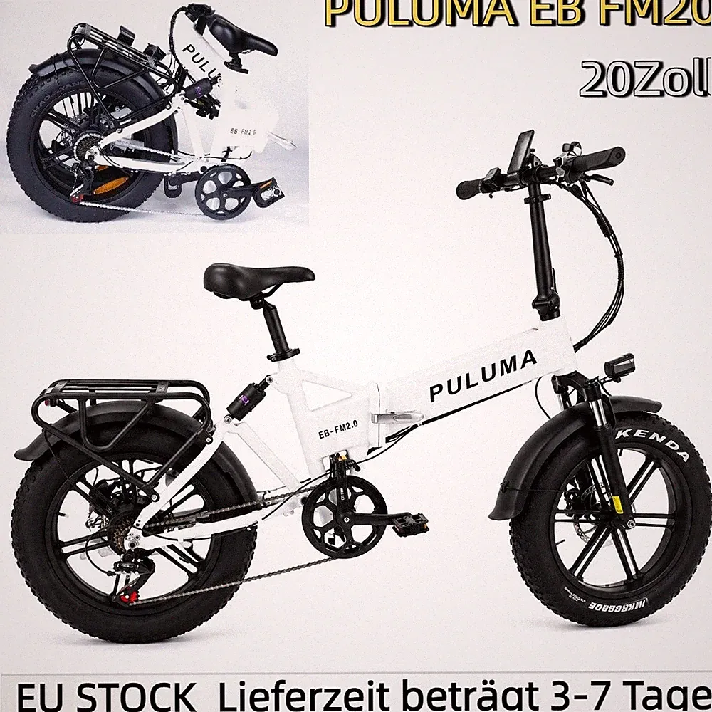 Klapprad Elektrofahrrad,20"Fat bike E-Bike 48V E-CityBike 15AH 7-Gang PULUMA NEW