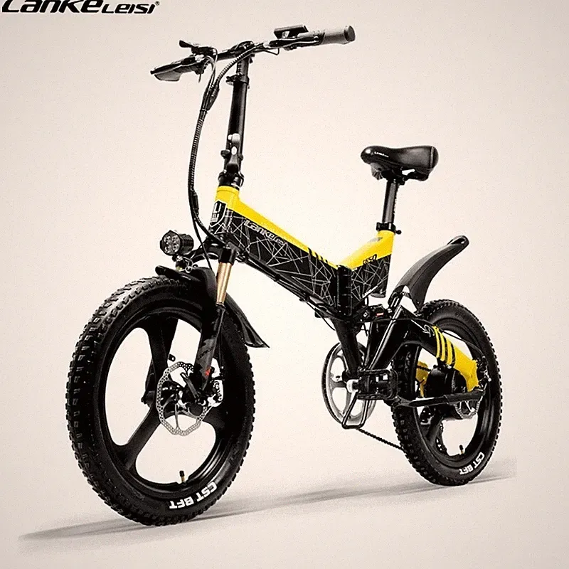 LANKELEISI 20 Zoll Elektrofahrrad Mountainbike Klapprad 12.8AH 500W Stadt E-Bike
