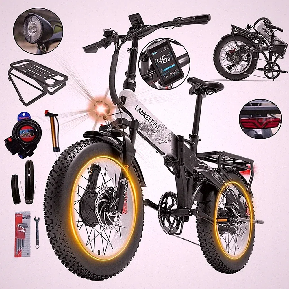 Lankeleisi X2000MAX 20" Elektrofahrrad Dual Motor 48V 20AH Klapprad E-Bike 130KM