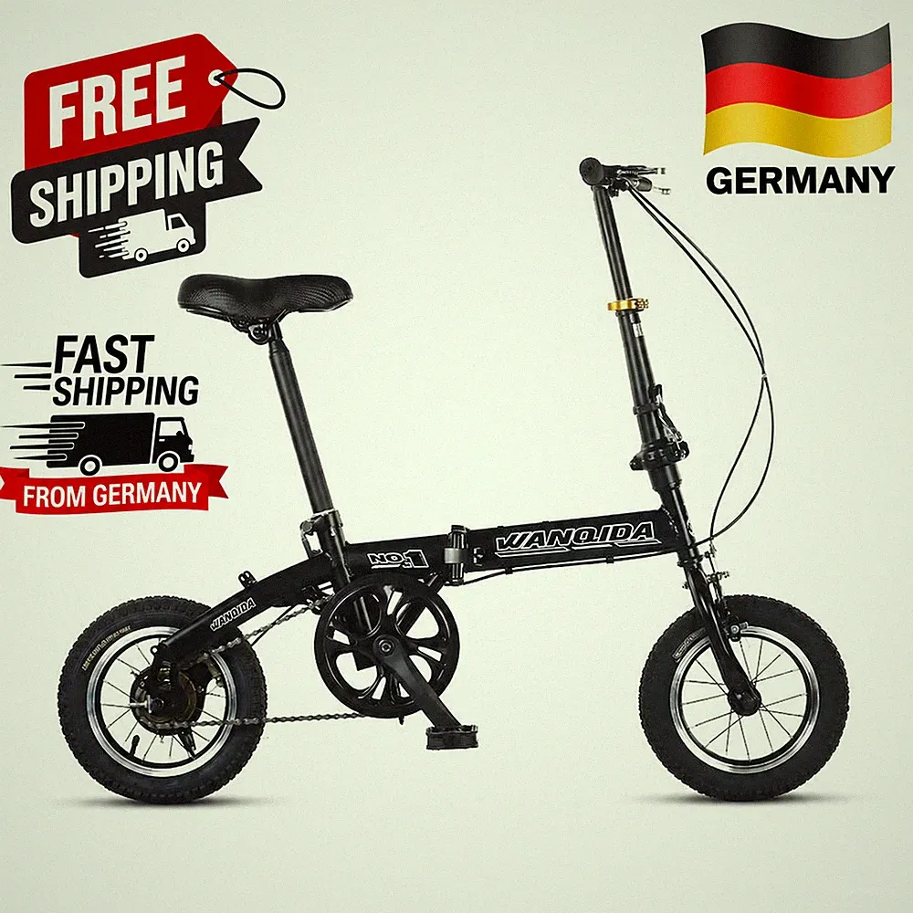 Mini Klapprad 12 Zoll Faltrad Citybike Fahrrad Scheibenbremse Ultraleicht Schwar