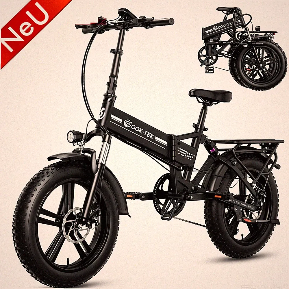 Mountainbike Klapprad Elektrofahrrad E Bike 20 Zoll 1000W Motor MTB Pedelec 15Ah