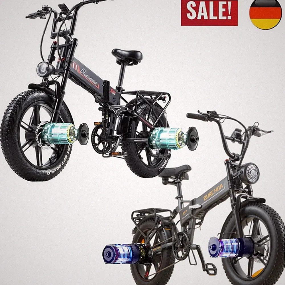 Mountainbike Klapprad Elektrofahrrad E-Bike 20 Zoll 2000W DualMotor Pedelec 20Ah