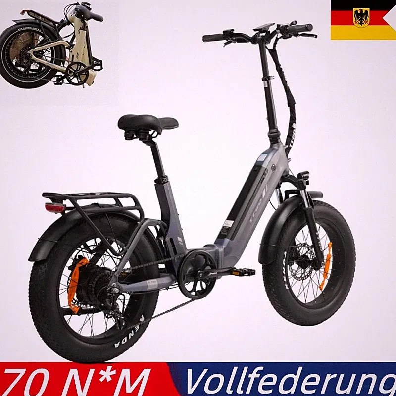 Neu 18Ah E Bike Elektrofahrrad 20" x4,0 Fat Tire faltbares Klappfahrrad 500W 48V