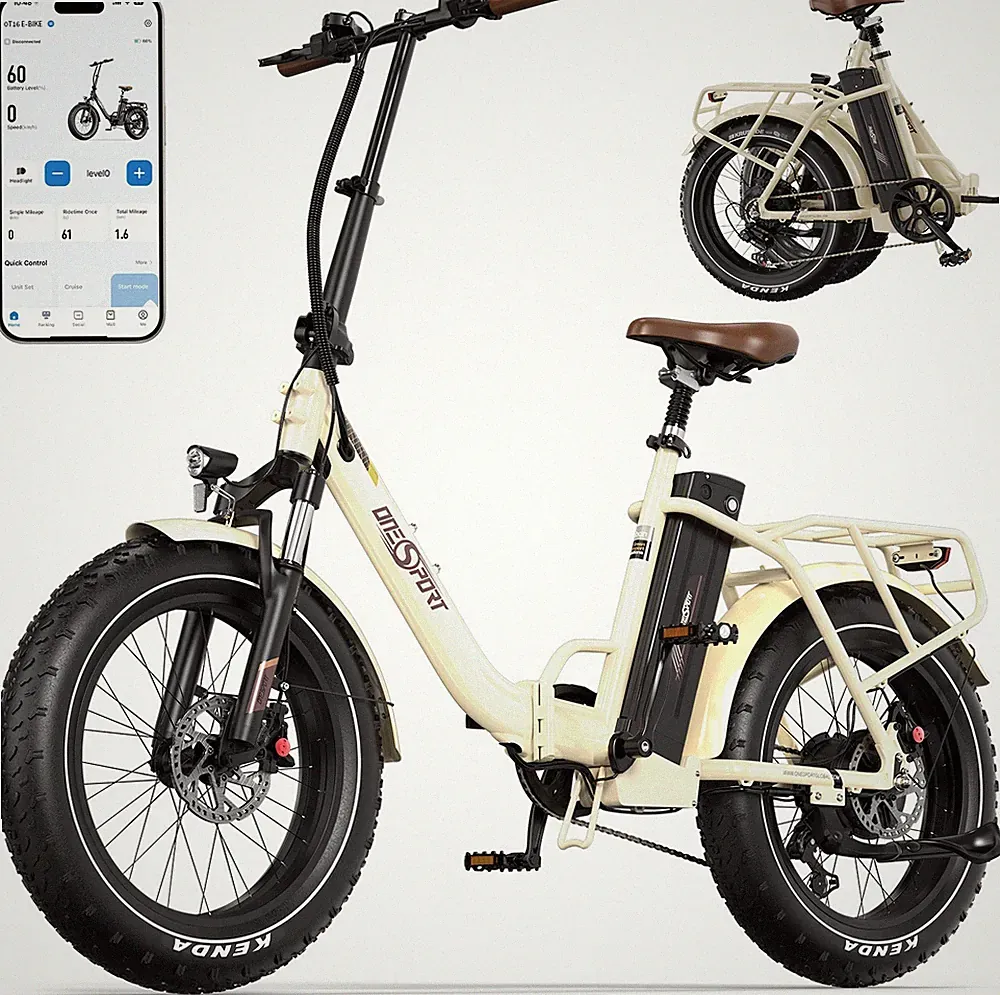 ONESPORT OT16 Max E-Bike 20 Zoll Fatbike Klapprad 48V 18Ah Shimano 7G Hydr. Brem