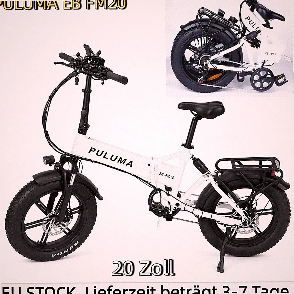 PULUMA 20"Fat bike E-Bike 48V City E-Bike 15AH Klapprad Elektrofahrrad 7-Gang DE