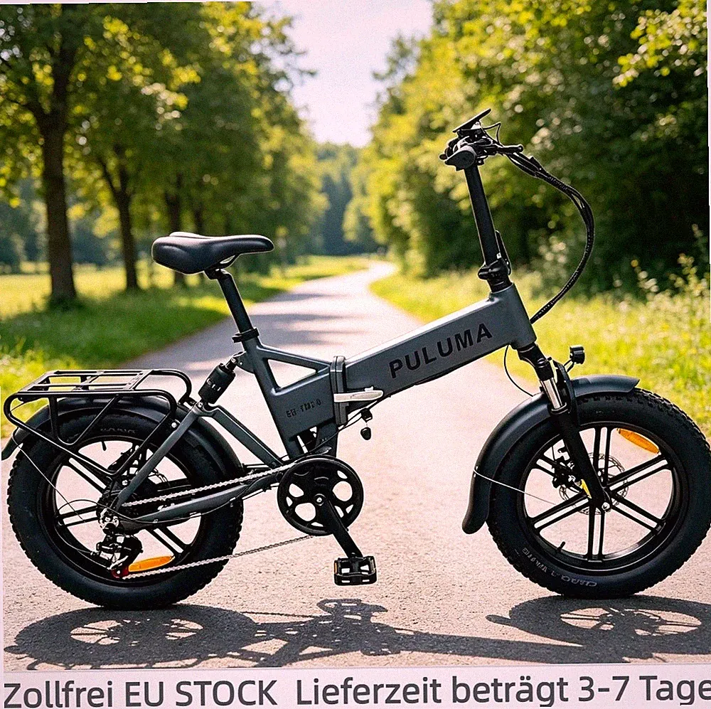 PULUMA Klapprad E-Bike 500W15AH 20 Zoll Elektrofahrrad Shimano 7 Gänge Pedelec