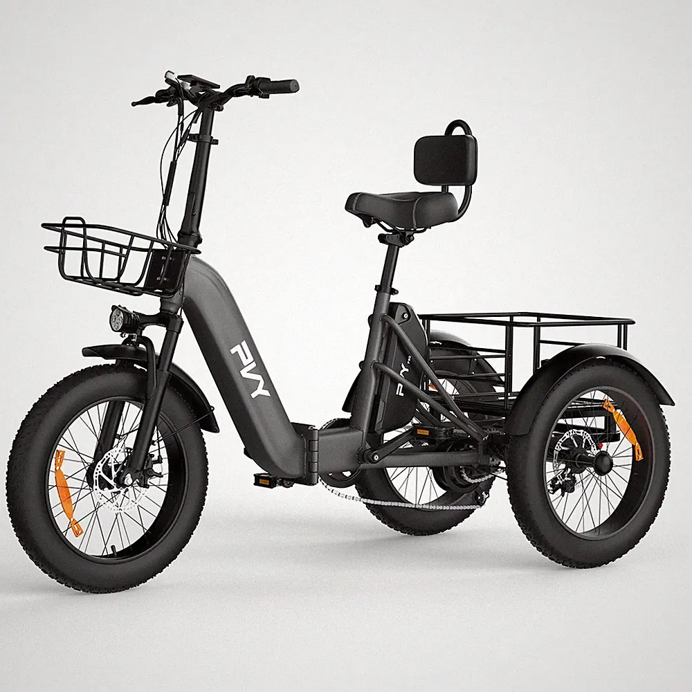 PVY F20 20 Zoll Elektro Dreirad 3 Rad 1000W Klapprad 48V21AH E-Bike mit Korb