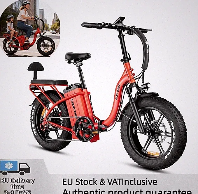 Rattan LF Ultra 48V Elektrofahrrad 40,5AH 20*4 Zoll Klappbar Cargo 7 Gang E-Bike