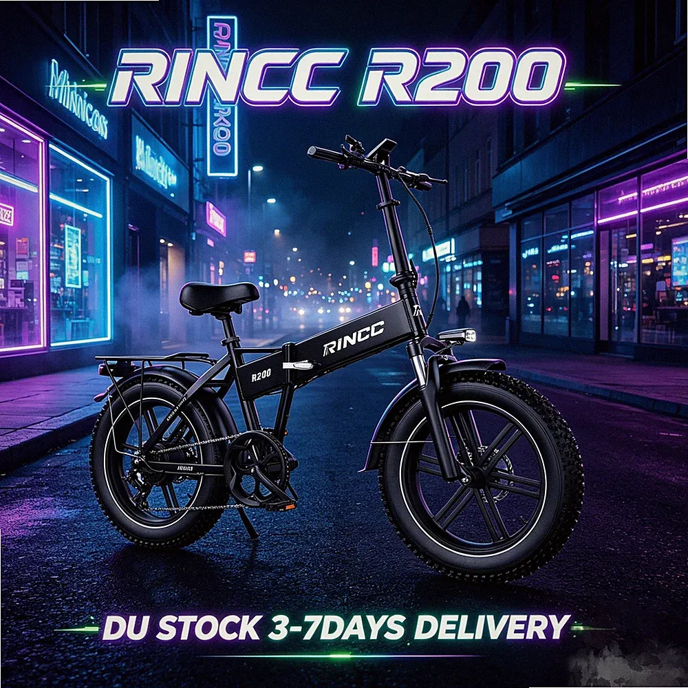 RINCC R200 20Zoll Fat Klapprad Elektrofahrrad E-Bike 48V 15AH Shimano 7Gang LCD